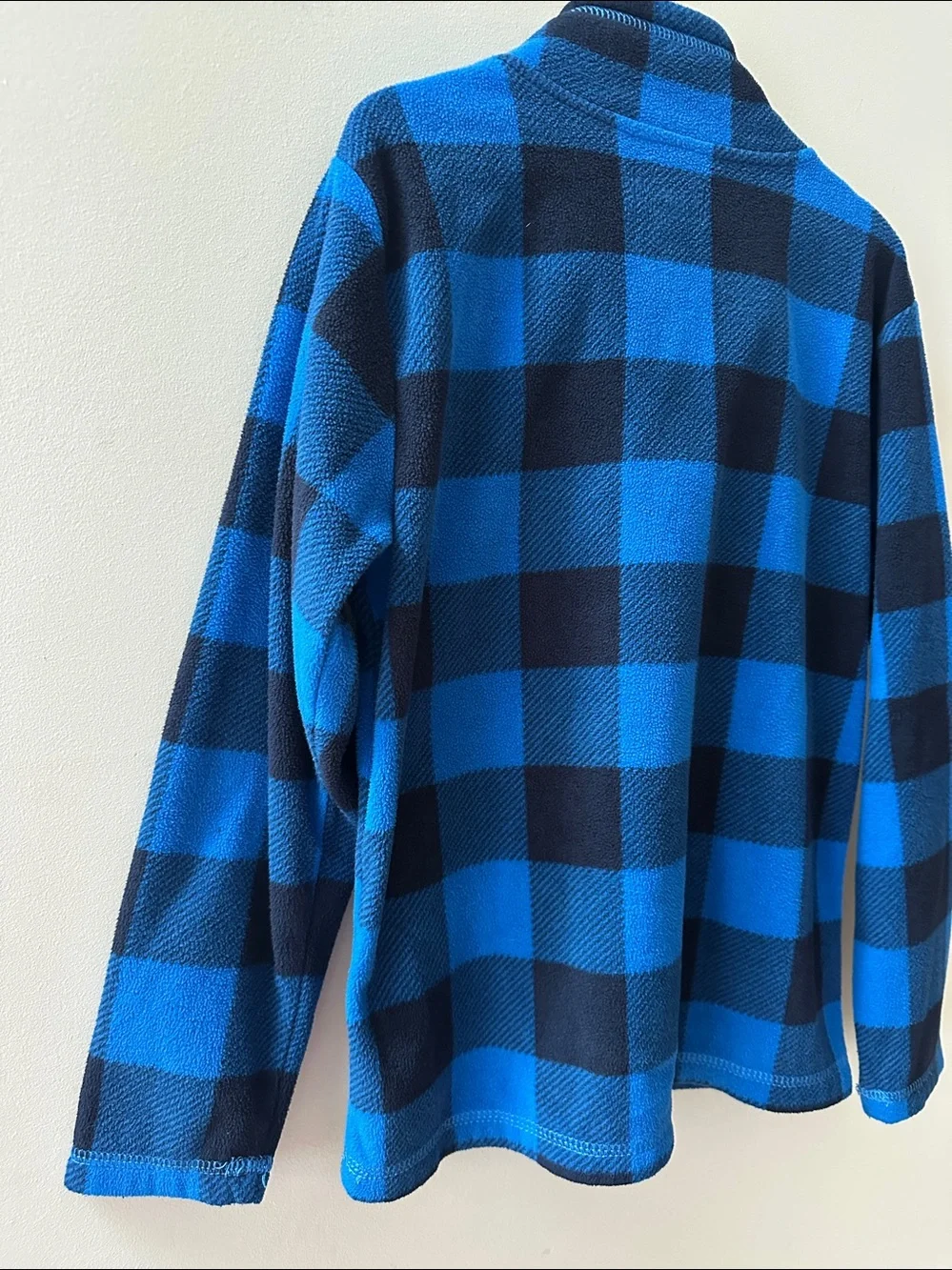 The Children's Place Blue Buffalo Plaid Half-Zip Fleece Pullover Boys Size 7/8